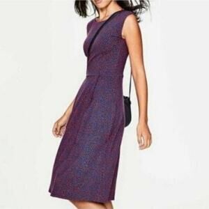 Boden Blue&Red Floral Marina Jersey Midi Dress Sz.4R